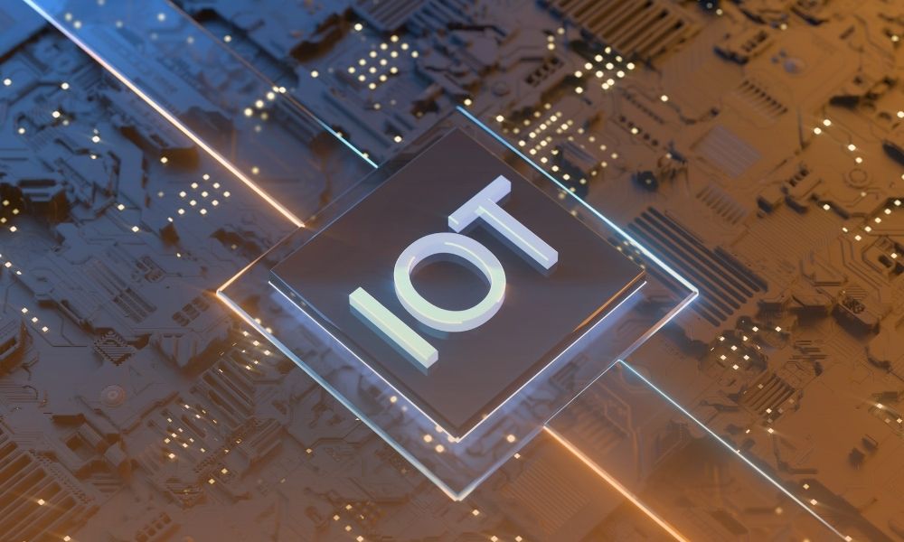 A close-up of a digital circuit board with a prominent illuminated "TOP" button or chip at the center. The background features detailed electronic components and circuitry, with glowing lines and lights in shades of blue and orange, giving a high-tech, futuristic appearance.