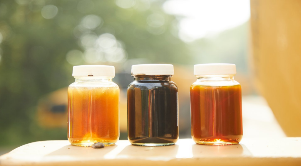 3 bottles with different kind of oil
